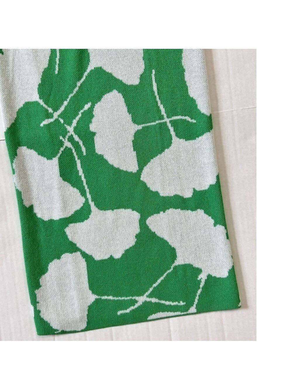 Diane Von Furstenberg Target Green Flare Knit Pants Large - Picture 6 of 10